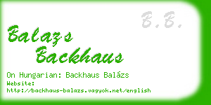 balazs backhaus business card